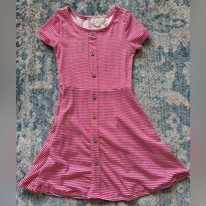 btween striped button down dress